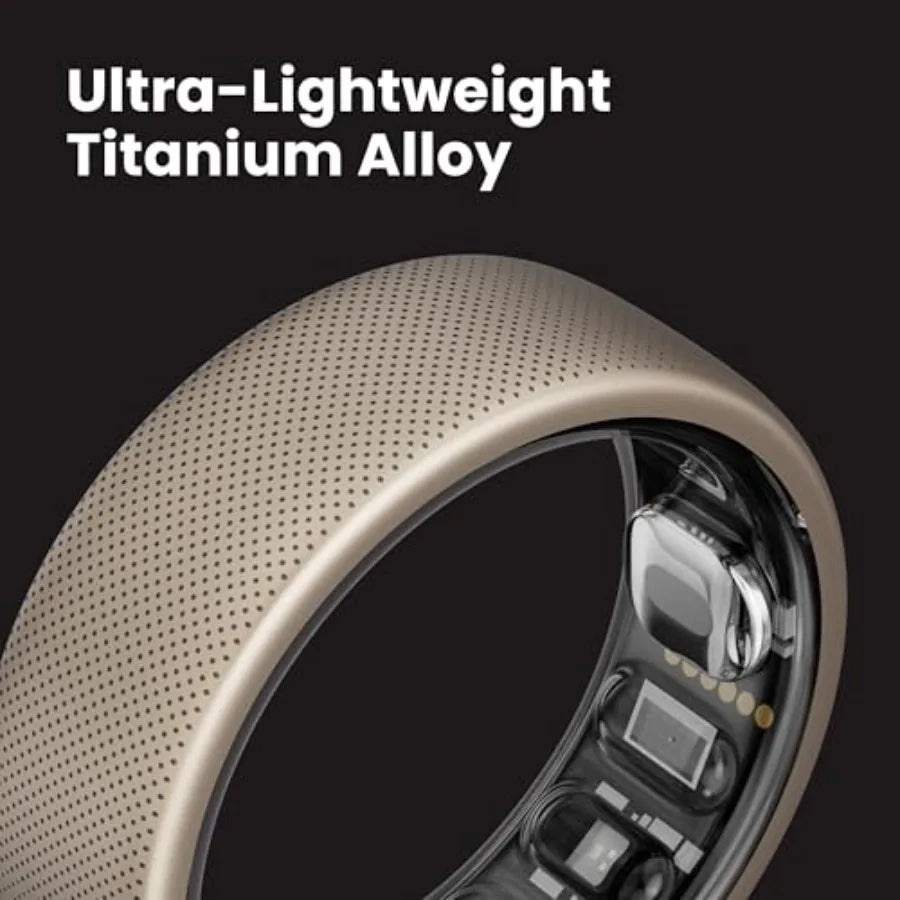 Amazfit Helio Smart Ring Health Tracker Fitness Tracker Ring No Subscription Monitors Sleep Heart Rate and Stress Titanium Allo