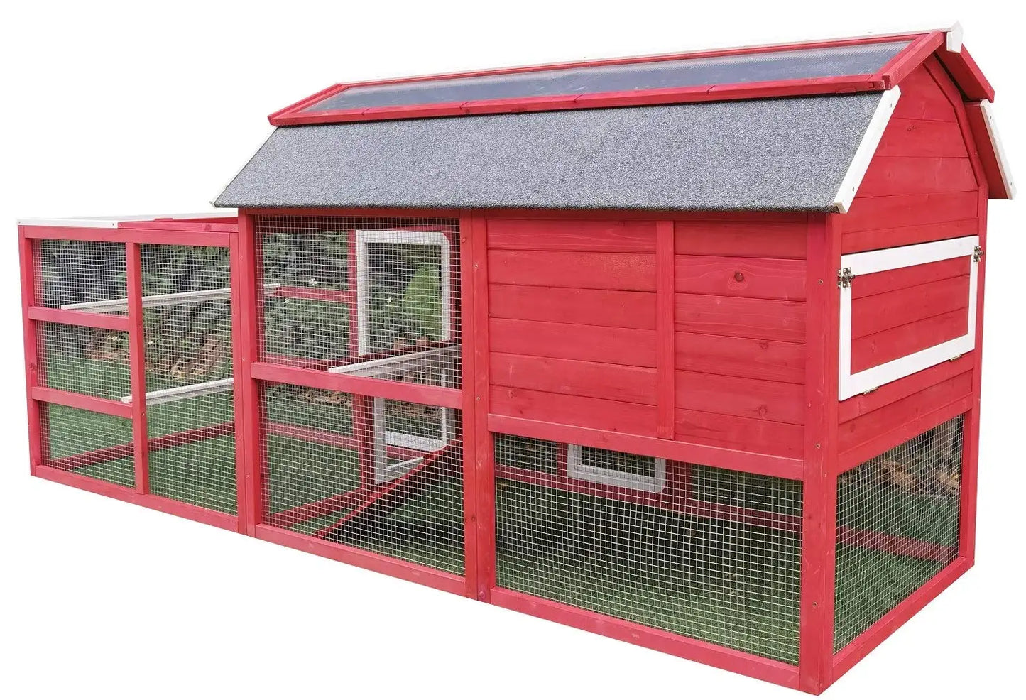 Large 102" Wood Chicken Coop Backyard Hen House Nesting Box & Run & Cleaning Tray New, Customized