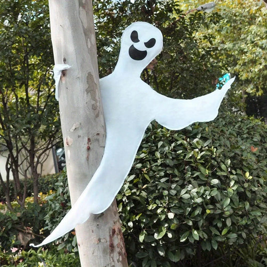 53''Halloween Bendable Tree Wrap Ghost Decoration for Halloween Outdoor Lawn Tree Pilar Decorations Ghost Party Supplies Photobooth Props