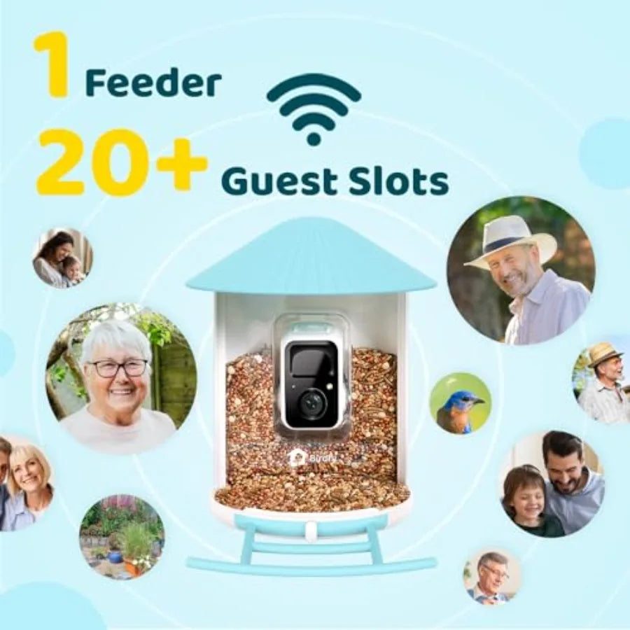 by Birdfy Smart Bird Feeder with Camera AI Identifies Birds Species 2MP Night Vision App Alerts, 2.4Ghz Wi-Fi Connect IP65 Weat