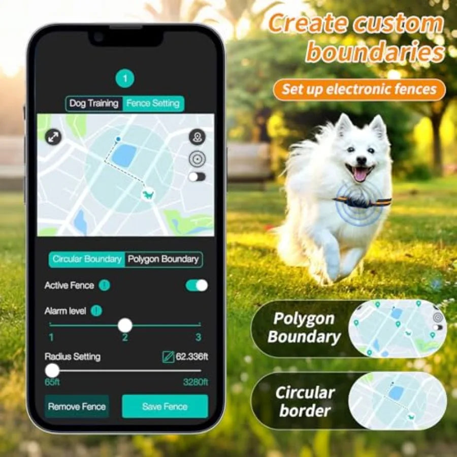 Wireless GPS Dog Fence Collar 4G Smart Tracker with Geo-Fence Free APP History Route IP67 Waterproof 500mAh Battery No Subscrip