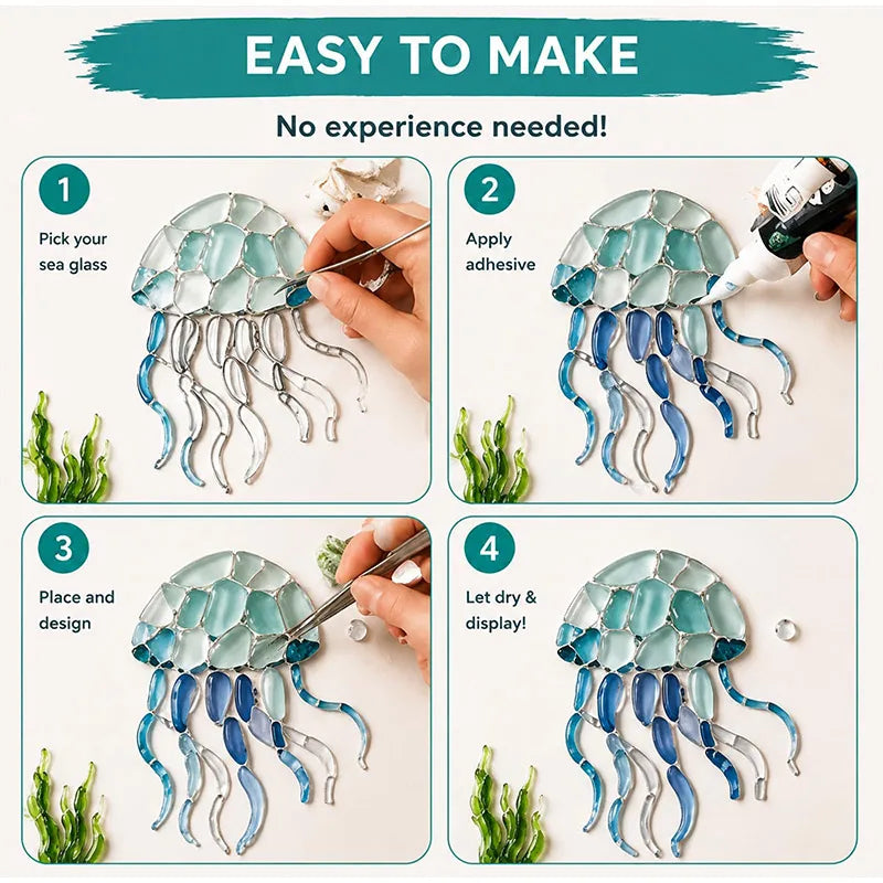 DIY Sea Glass Mosaic Kit for Handmade Ocean Inspired Art