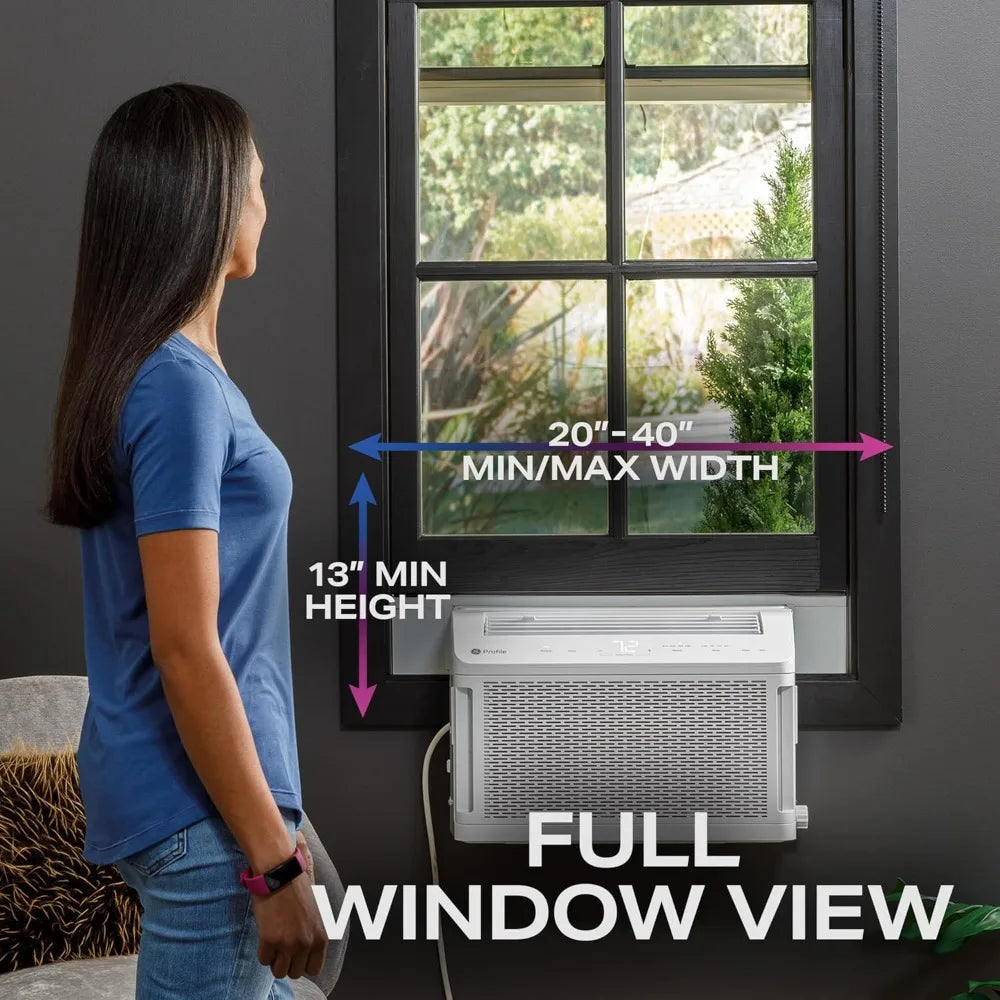 Profile ClearView Window Air Conditioner 8,300 BTU, WiFi Enabled, Ultra Quiet for Medium Rooms, Full Window View, Customized
