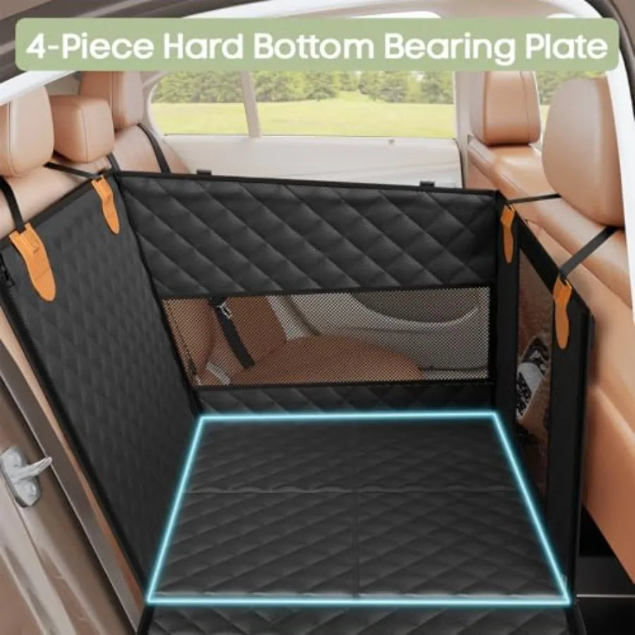 Dog Car Seat for Large Medium Dogs, Back Seat Extender for Pets with Hard Bottom, Strong Support Waterproof Dog Seat Cover with