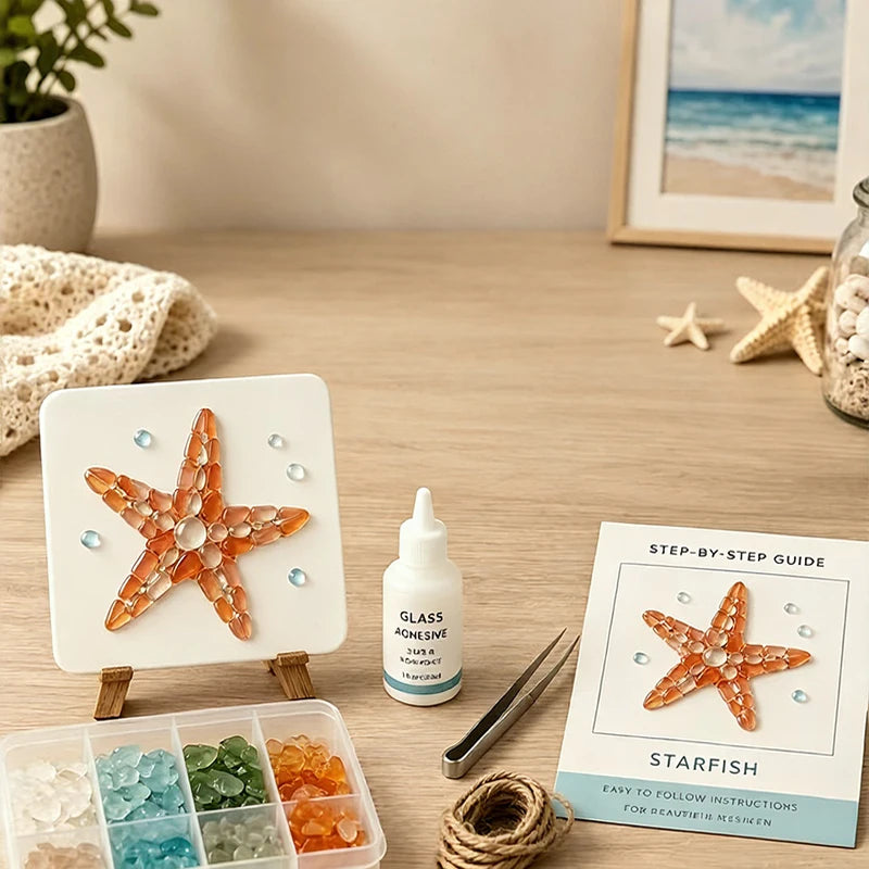 DIY Sea Glass Mosaic Kit for Handmade Ocean Inspired Art