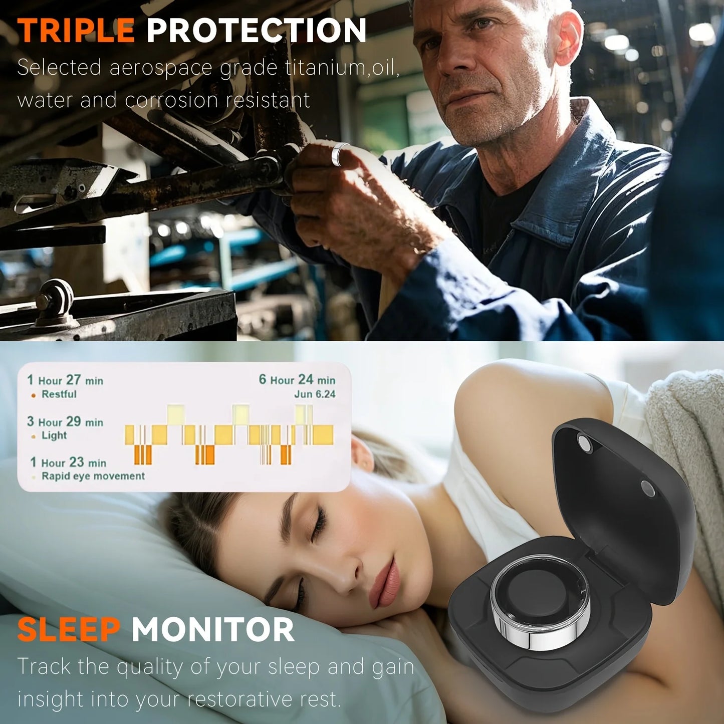 2025 New Smart Ring Heart Rate Blood Pressure Sleep Monitoring Motion Tracking IP68 Waterproof Men Women Smart Ring Holiday Gift