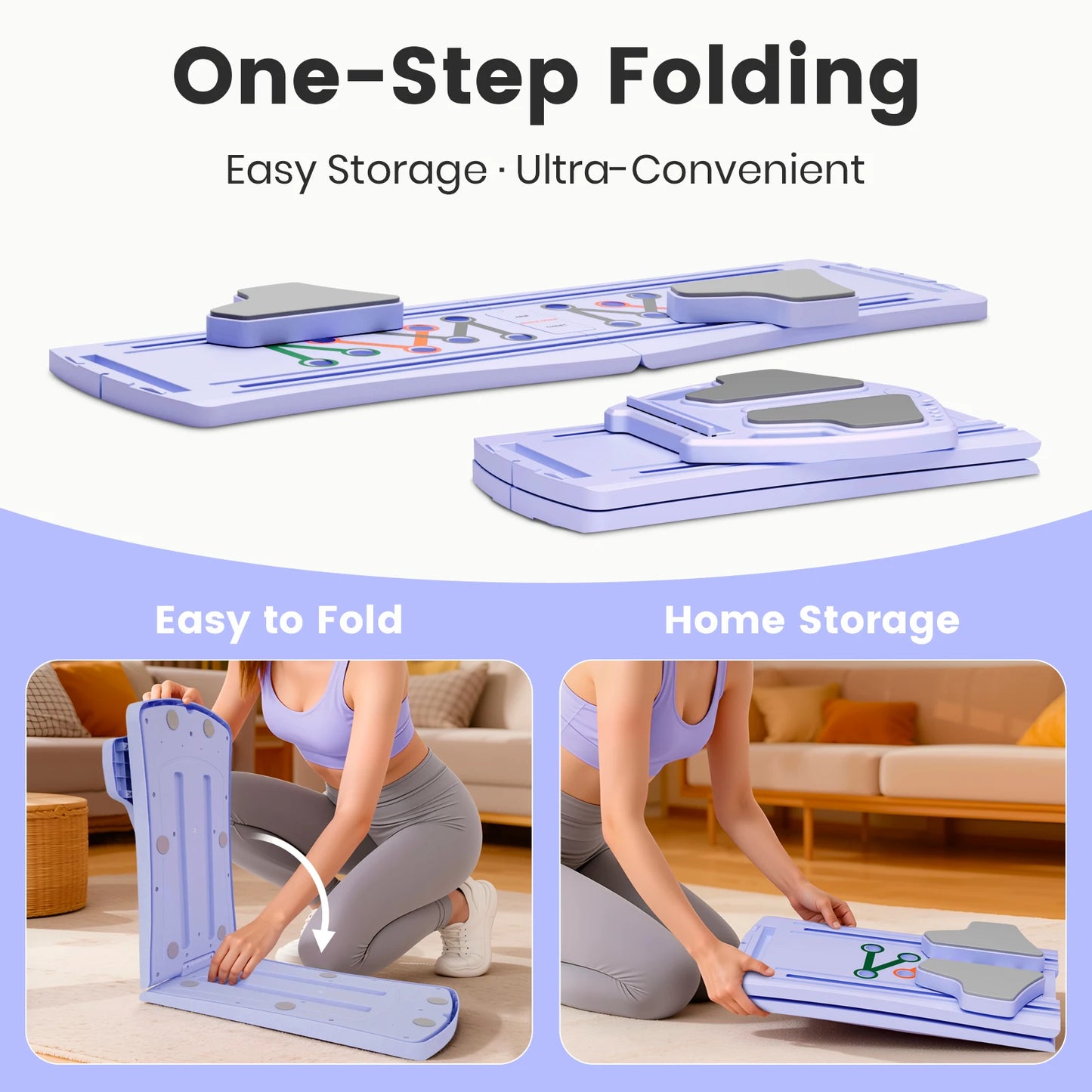 7-in-1 Portable Pilates Board Exercise Foldable Push Up Fitness Equipment Workout Full-Body Ab Board Core Training for Home