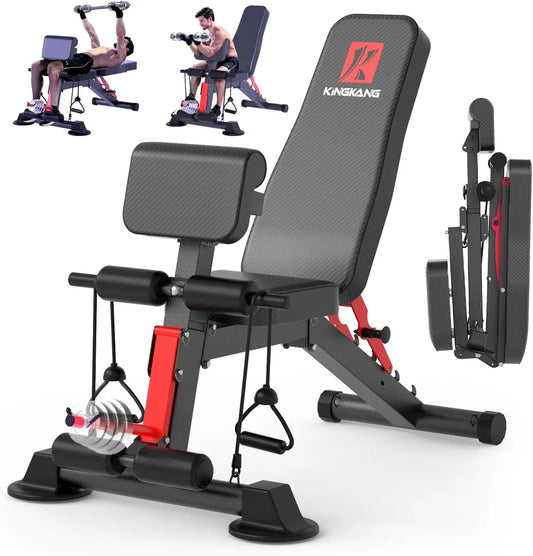 14-in-1 Foldable Dumbbell Bench Weight Pre-Assembled Multi-Functional 1000 lbs 6 Adjustable Levels for Full Body Workout