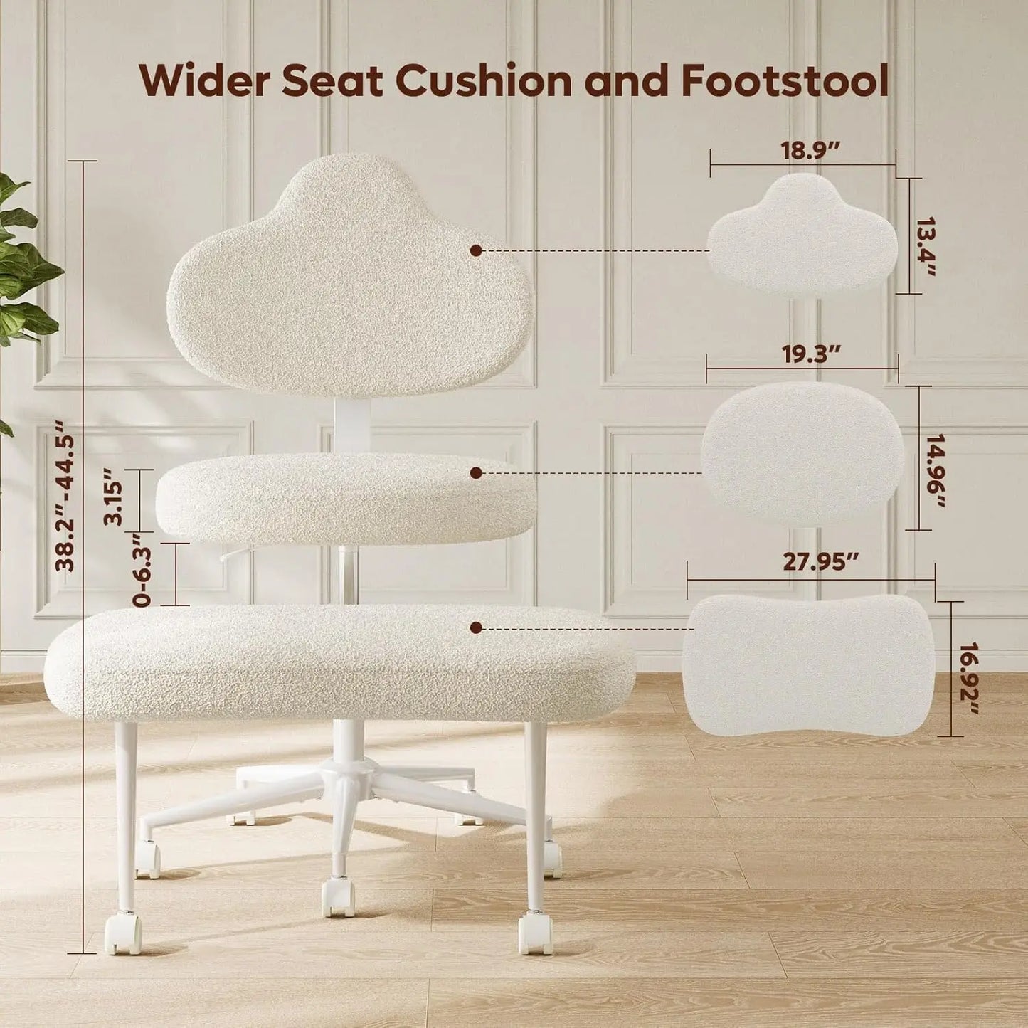 Cross Legged Office Chair with Wheels for ADHD, Ergonomic 360° Swivel Height-Adjustable Meditation Chair for Yoga,, Customized