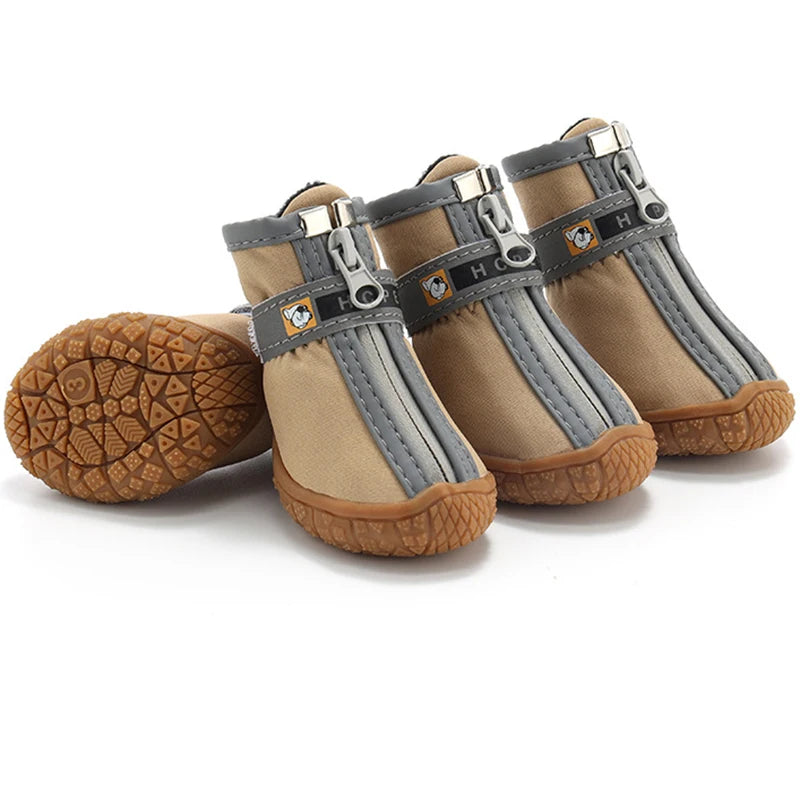 Dog Non Slip Paw Protection Boots Plush Warm Weather Shoes