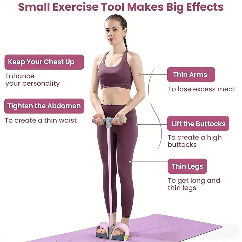 1pc Home Pedal Puller Fitness Set - Full Body Toner for Arms, Abs & Legs - Non-Slip Handles & Eco-Friendly Latex Band for Women