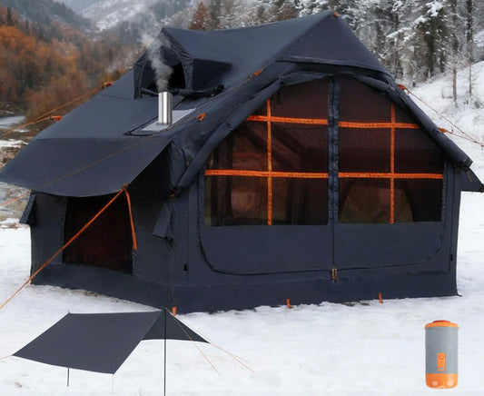 Inflatable Camping Tent With Awning Quick Setup Waterproof Oxford Tent For Adults