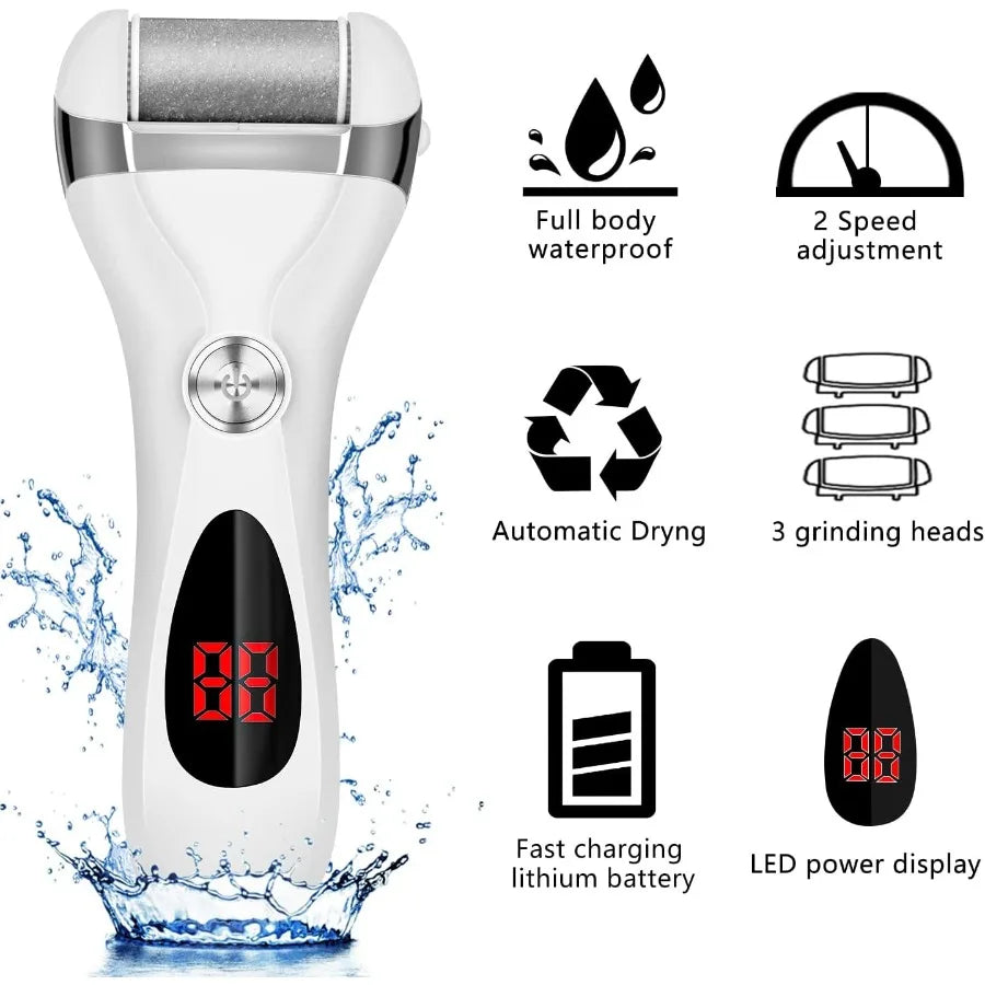 TLX Rechargeable Electric Foot Callus Remover Kit With Three Heads