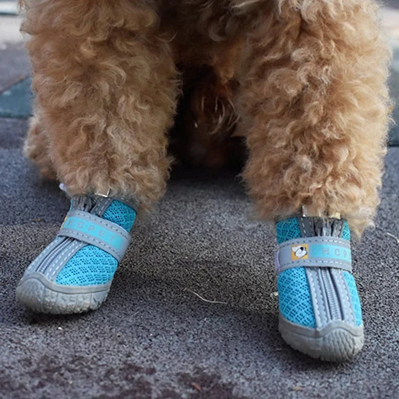 Dog Non Slip Paw Protection Boots Plush Warm Weather Shoes