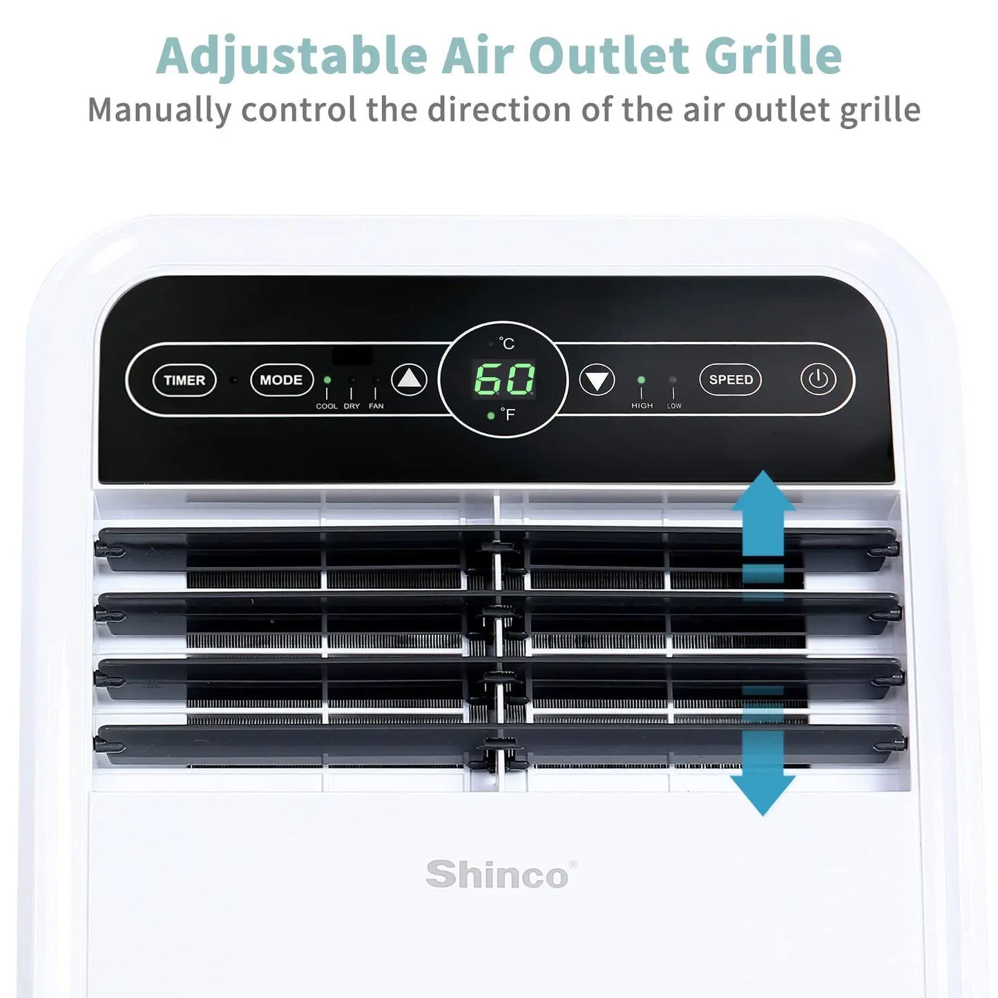 Shinco 8,000 BTU Portable Air Conditioner, AC Unit with Built-in Cool, Dehumidifier & Fan Modes for Room up to 350 sq.ft