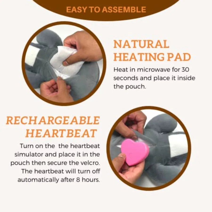 Puppy Heartbeat Toy for Dogs and Puppies Sleep Aid and Anxiety Relief Stuffed Animal with Calming Heartbeat Perfect for Dog Sep