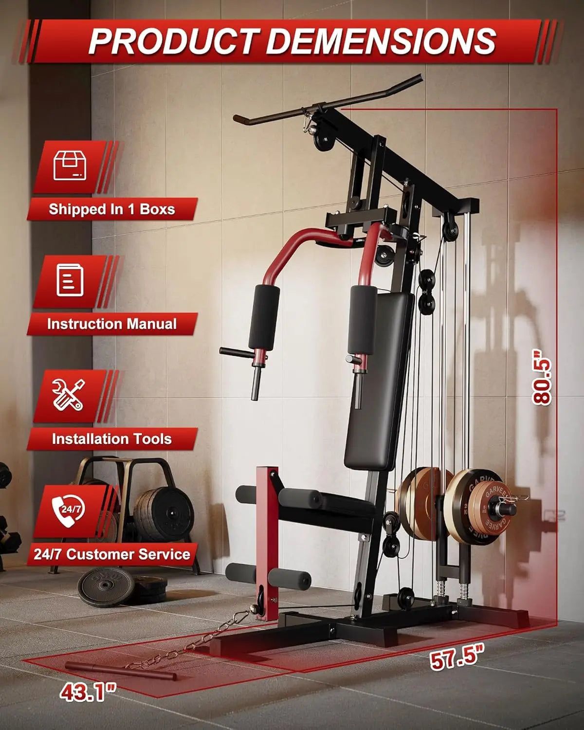 HiMISS All-In-One Home Gym Machine For Full Body Strength