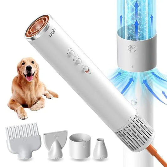 Dog Dryer 62M/S Wind Speed with NTC Smart Temperature Control and 170 Million Negative Lons Dog Blow Dryer for Household Travel