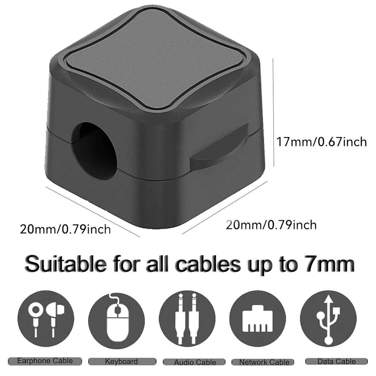 Magnetic Cable Clips Adhesive Cord Holder for Home Cable Management