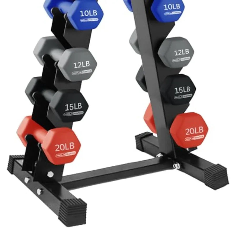 Neoprene Dumbbell Weights Set w/Rack, Home Gym Equipment - Portable Weighted Exercise Dumbbells for Fitness, Training, 146 LB
