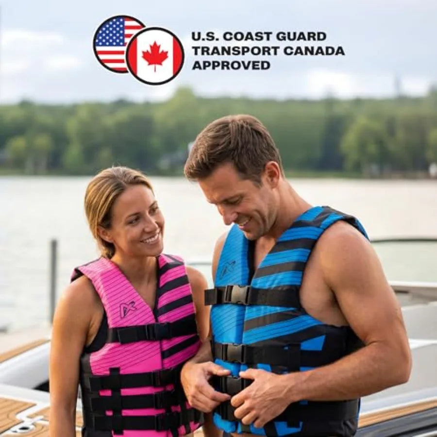 Trend Life Jacket for Adults - USCG Approved Life Vest for Men, Women, Youth Child, Watersports Vest for Boating, Tubing Swimmi