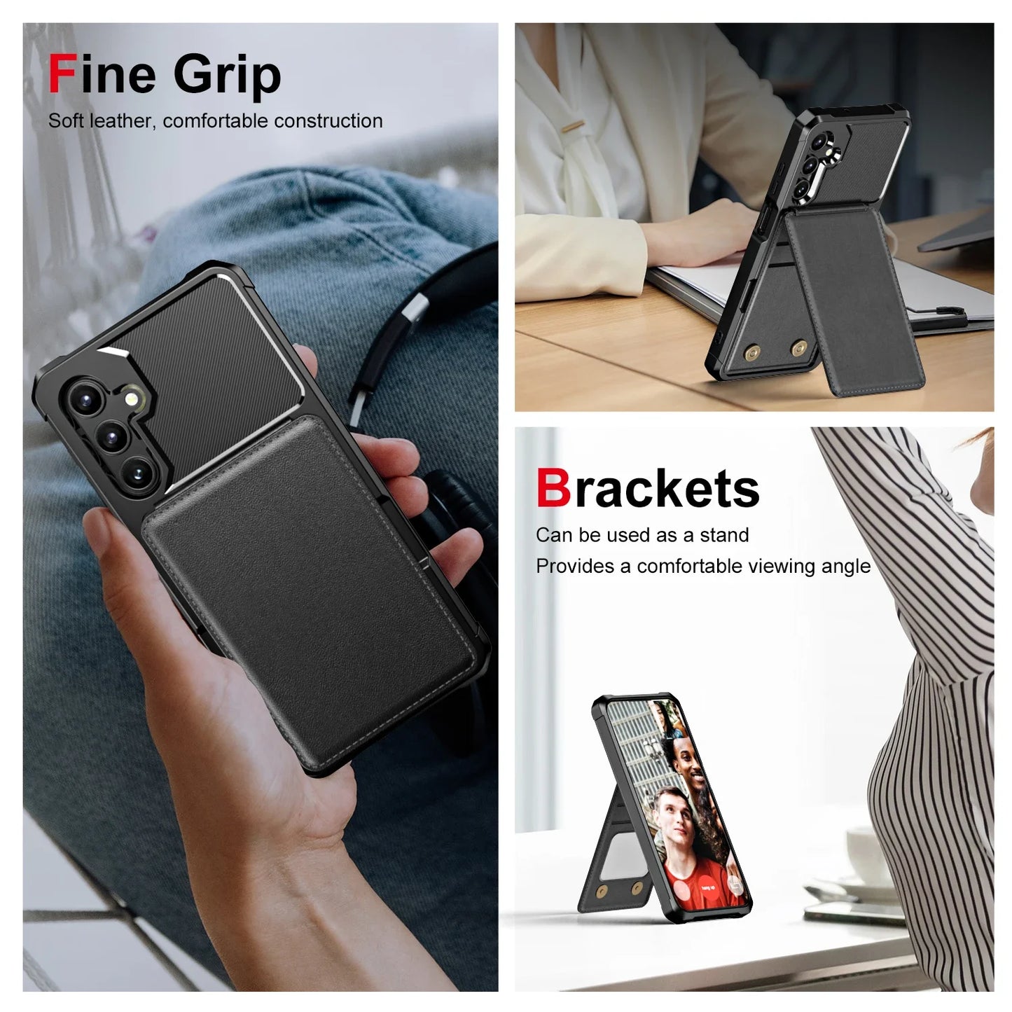 For Samsung Galaxy S25 Ultra S24 FE S23 S21 S22 A56 A36 A26 A16 A55 A35 A15 A54 A34 A23 5G A05 A05S 4G Card Holder Phone Case