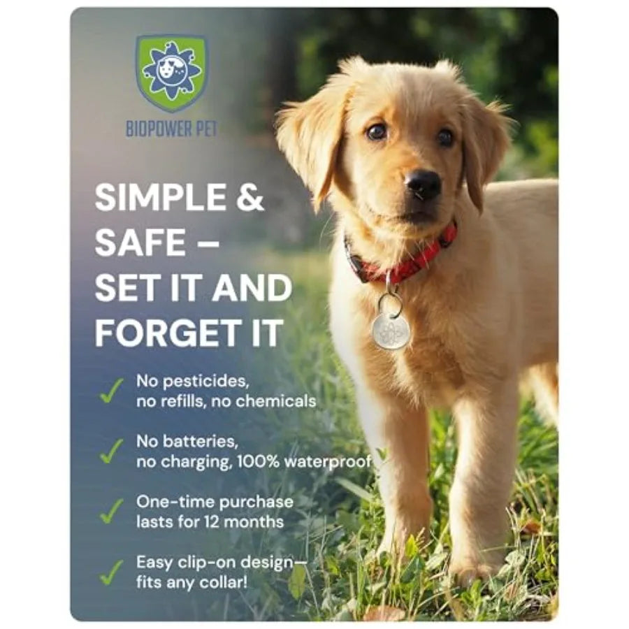 Natural Flea Tick Repellent Collar Tag for Dogs Cats Shield Safe for Pets When Used as Directed Lasts 1 Full Year Regular Tag 1