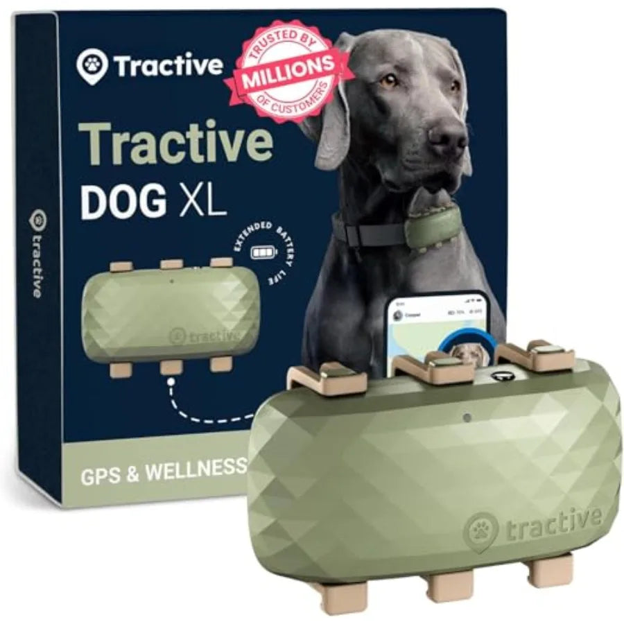 XL Smart Dog GPS Tracker with Live Location Virtual Fence Heart and Respiratory Rate Monitoring Up to 1-Month Battery Life Gree
