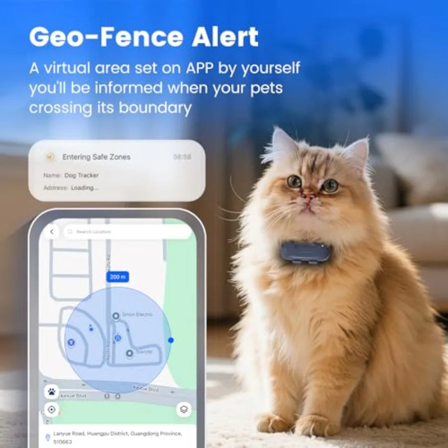 Cat Tracker Dog Tracking Device with Real-Time Location Activity Sleeping Monitoring Geo-Fence for All Collars-iOS And