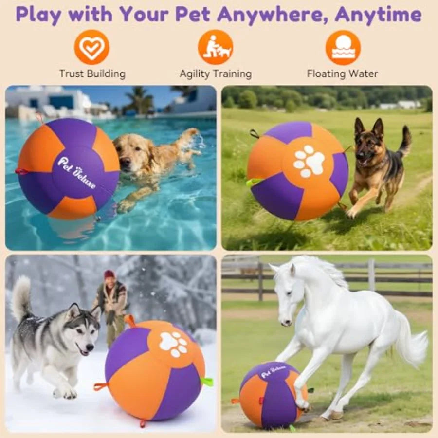 18" Herding Ball for Large Dogs - Durable Interactive Herding Toy with Fast Pump in 60S and Carry Handles for Australian Shephe