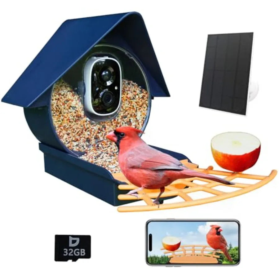 Smart Bird Feeder with Camera, Birds Watching Camera, Auto Capture Birds Videos Motion Detection, AI Identify Species, Wireless