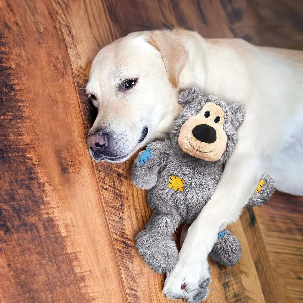 Wild Knots Bears Durable Dog Toys with Internal Knotted Ropes Minimal Staining Assorted Colors Medium/Large