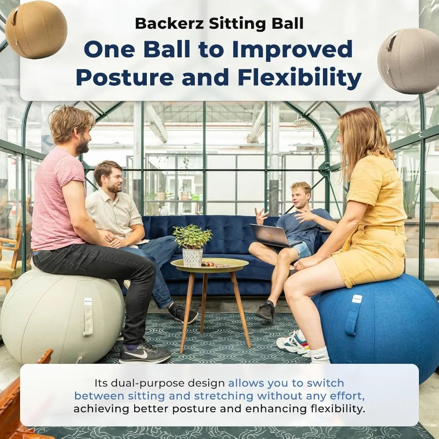 Balance Ball Chair for Office and Home Ergonomic Exercise Ball for Posture and Back Pain Relief Yoga Ball Chair Sitting Ball wi