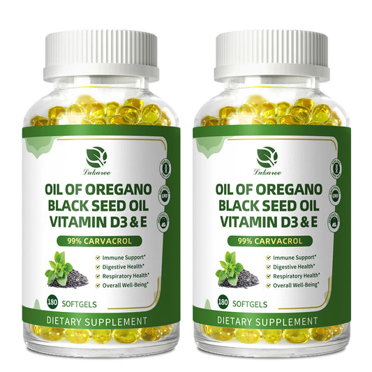 Lukaree Organic Oregano Oil Capsule with Black Seed Oil, Ultra-Concentrated 99%,for Immune, Respiratory,Digestive & Antioxidant