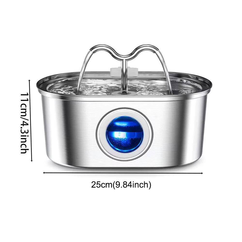 3.2L Cat Drinking Fountain Automatic Stainless Steel Pet Dogs Water Dispenser Ultra-quiet Pump Water Foutain For Multiple Pets