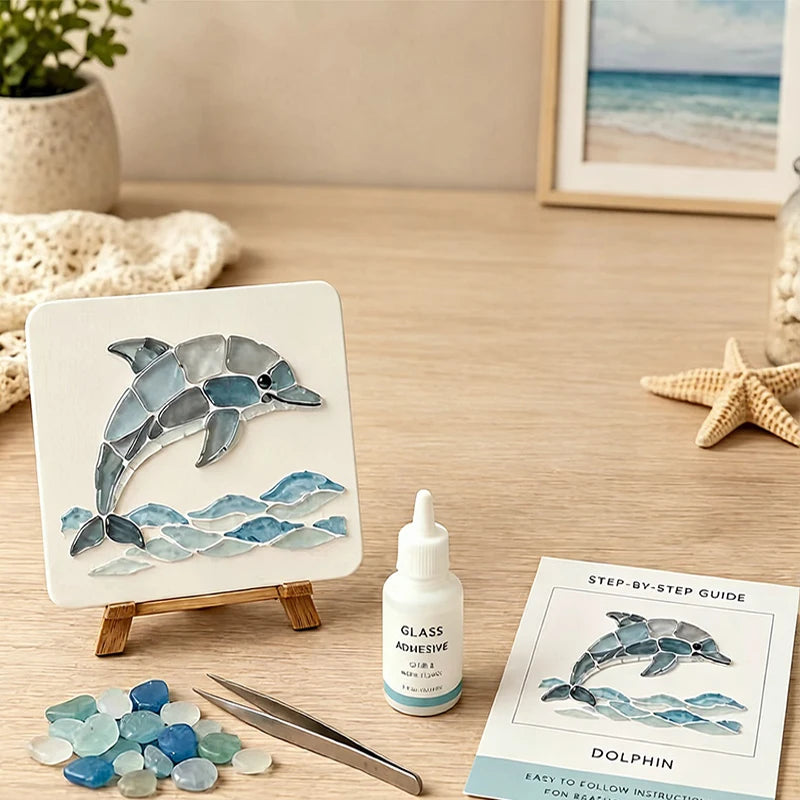 DIY Sea Glass Mosaic Kit for Handmade Ocean Inspired Art