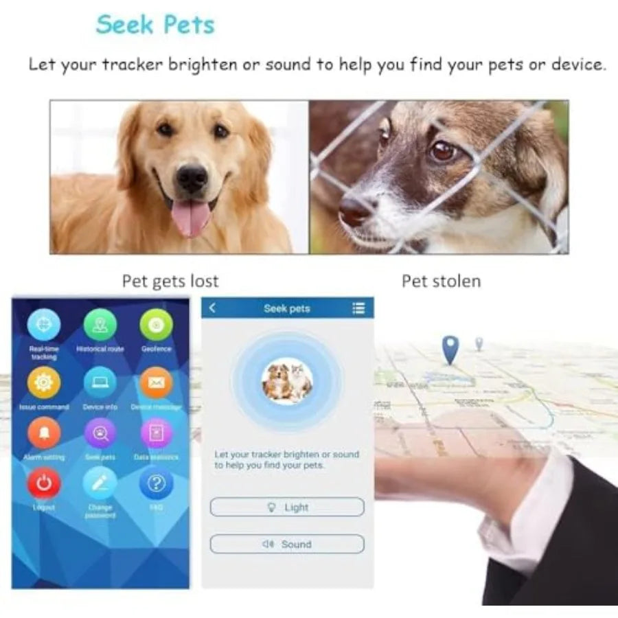 GPS Tracker for Dog with Application Real-time Tracking Collar GPS 4G TK919PRO Anti-Lost GPS Locator Waterproof Dog Tracking De