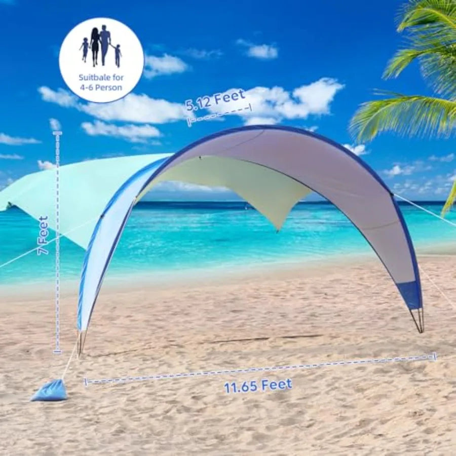 UPF 50+ Pop Up Beach Tent, Easy Set Up Beach Umbrella, Sun Shelter for 2-3 People UV Protection Portable Sunshade, Baby Canopy