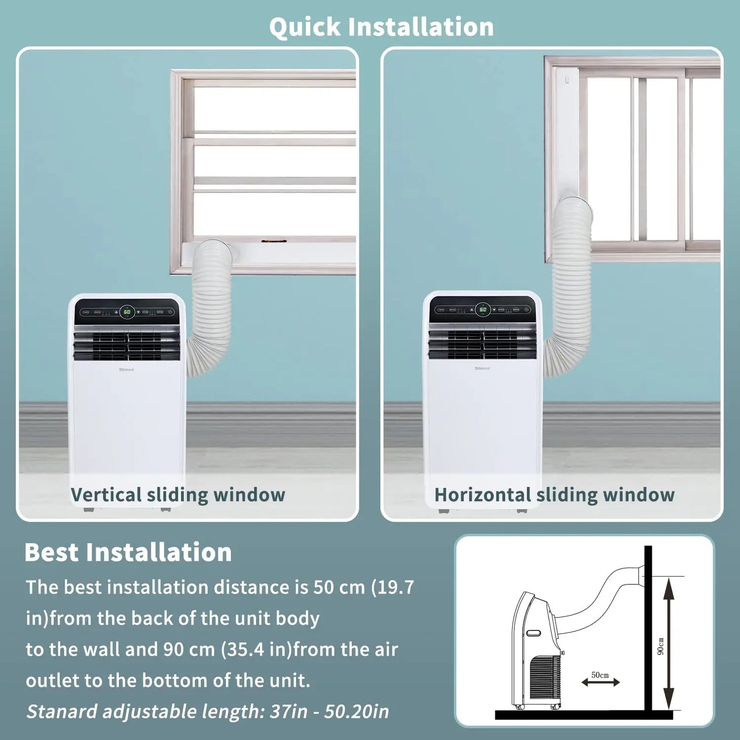 Shinco 10,000 BTU Portable Air Conditioner, Portable AC Unit with Built-in Cool, Dehumidifier & Fan Modes for Room up to 400 sq.
