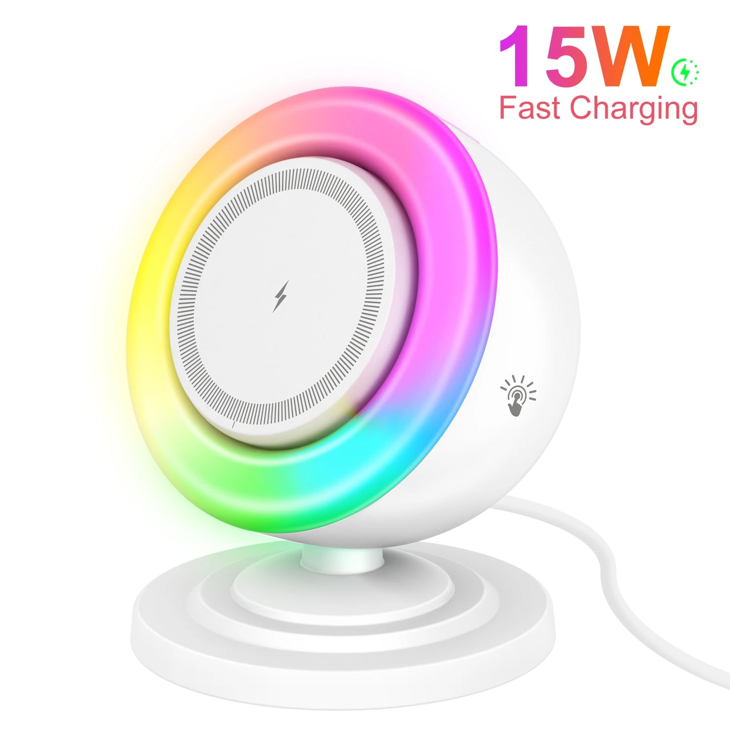 Magnetic Wireless Charger Stand 15W 4 in 1 Light Bluetooth Speaker RGB Colors Fast Charging For Magsafe iPhone 17 16 15  Pro Max