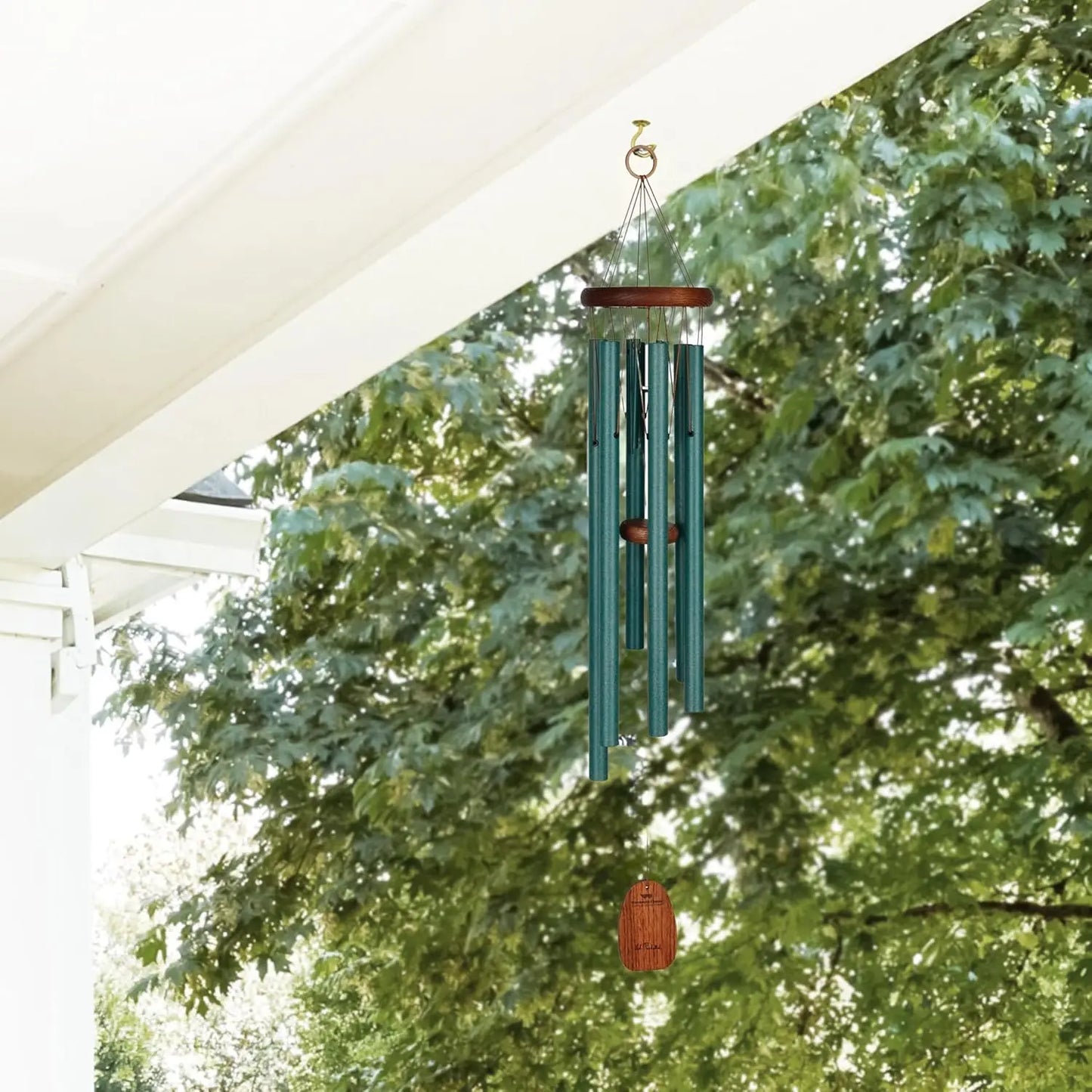 32" Green Wind Chimes for Outdoor Decor, Plays Pachelbel Canon Melody, Garden Patio Gift