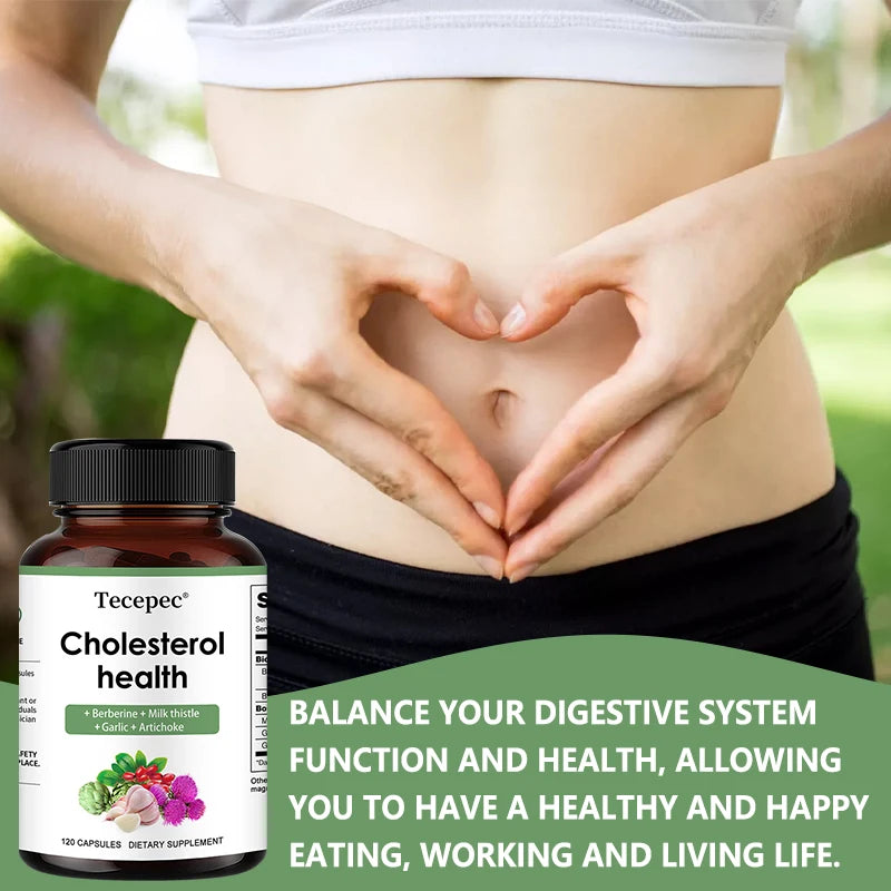 Cholesterol Support Supplement - Contains Berberine, Artichoke and Garlic To Support Healthy Cholesterol Levels and Natural Heart Health