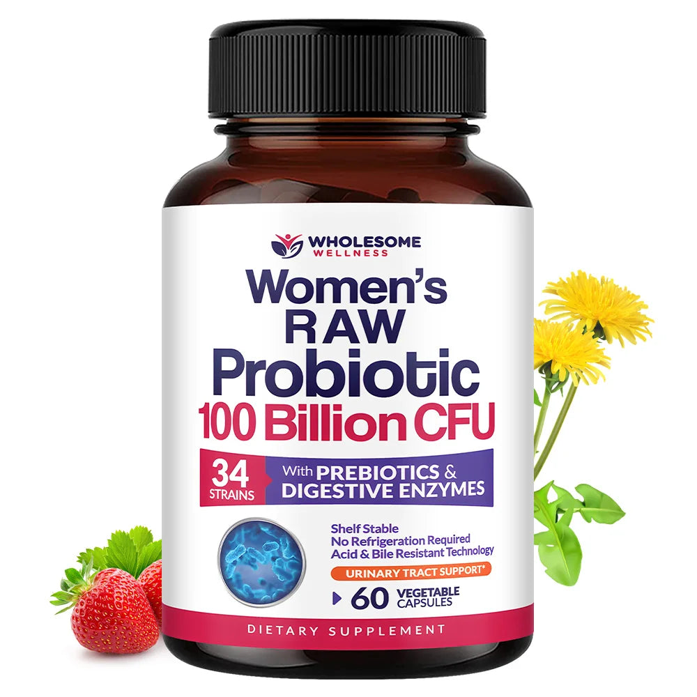 Probiotics for Women, 100 Billion CFU, with Prebiotics, Digestive Enzymes and Urinary Tract Protection