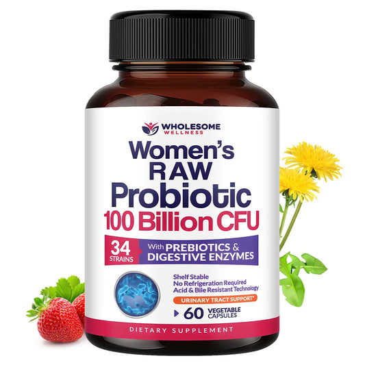 Probiotics for Women, 100 Billion CFU, with Prebiotics, Digestive Enzymes and Urinary Tract Protection
