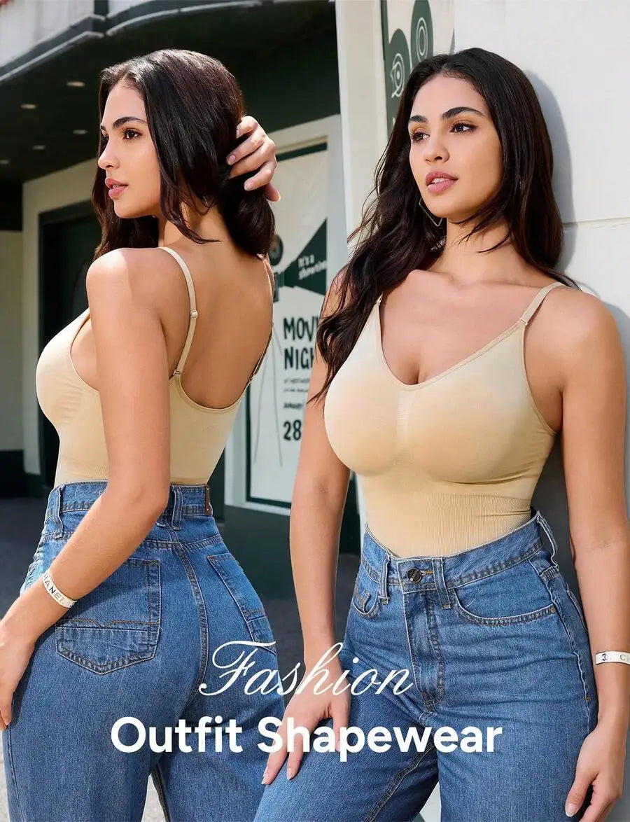 Nebility Seamless Shapewear For Women - Tummy Control Bodysuit With Mid Thigh - Sculpting Body Shaper Suit For Slimming