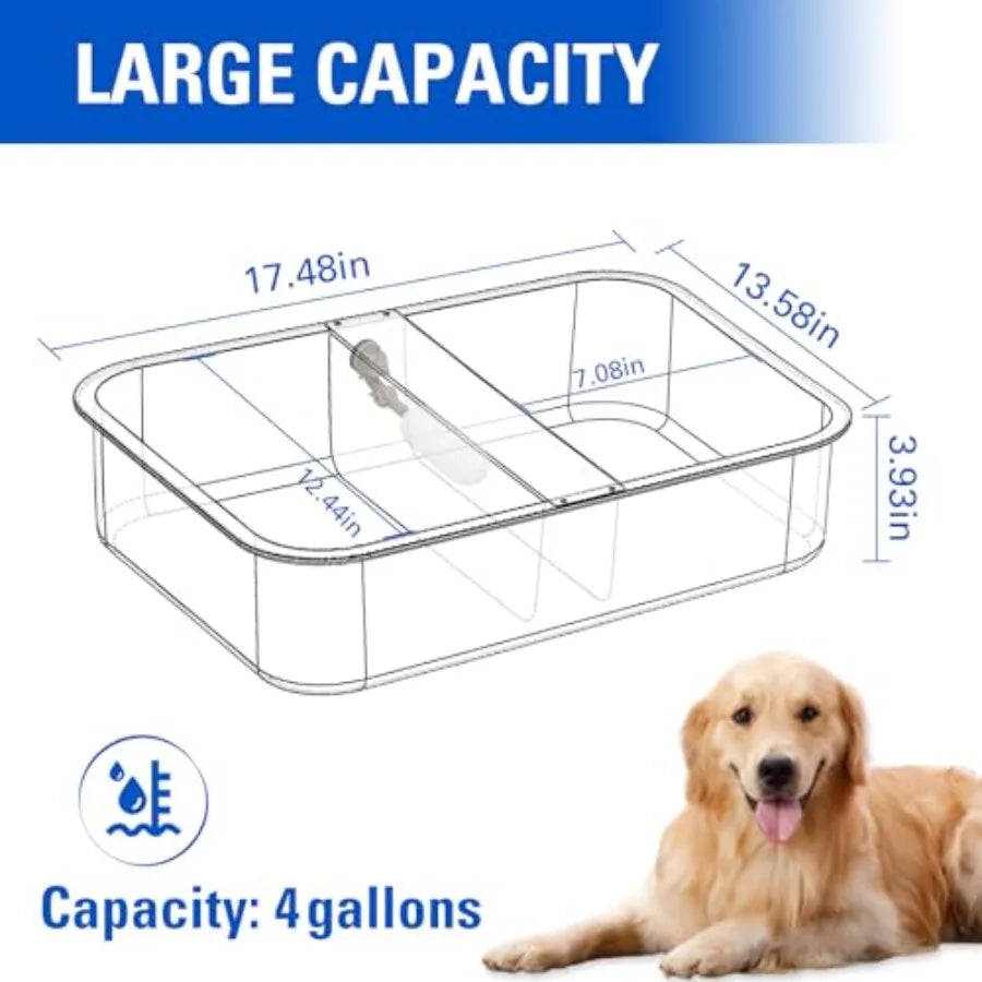 Automatic Water Dispenser for Dogs Livestock Water Trough 4 Gal Large Size Stainless Steel Waterer Feeder Outdoor Automatic Dog