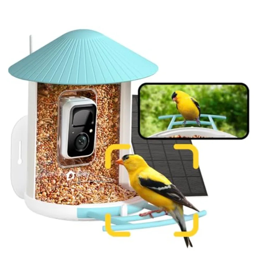 by Birdfy Smart Bird Feeder with Camera AI Identifies Birds Species 2MP Night Vision App Alerts, 2.4Ghz Wi-Fi Connect IP65 Weat