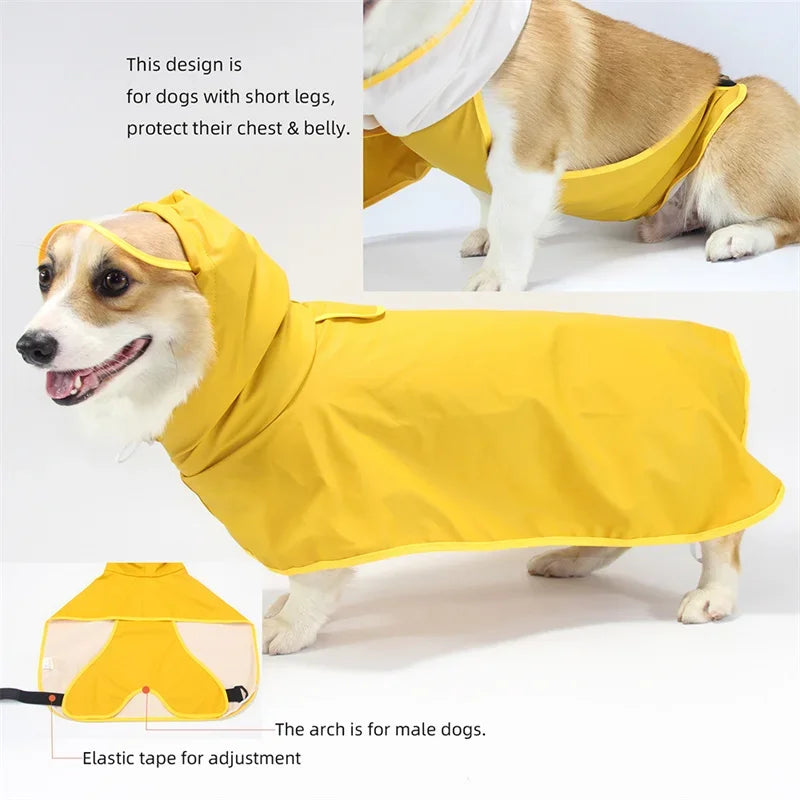 Rainy Season Puppy Dog Raincoat Waterproof Pet Clothes for Dogs mascotas Apparel Impermeable Corgi  Shiba Inu Rain Coats