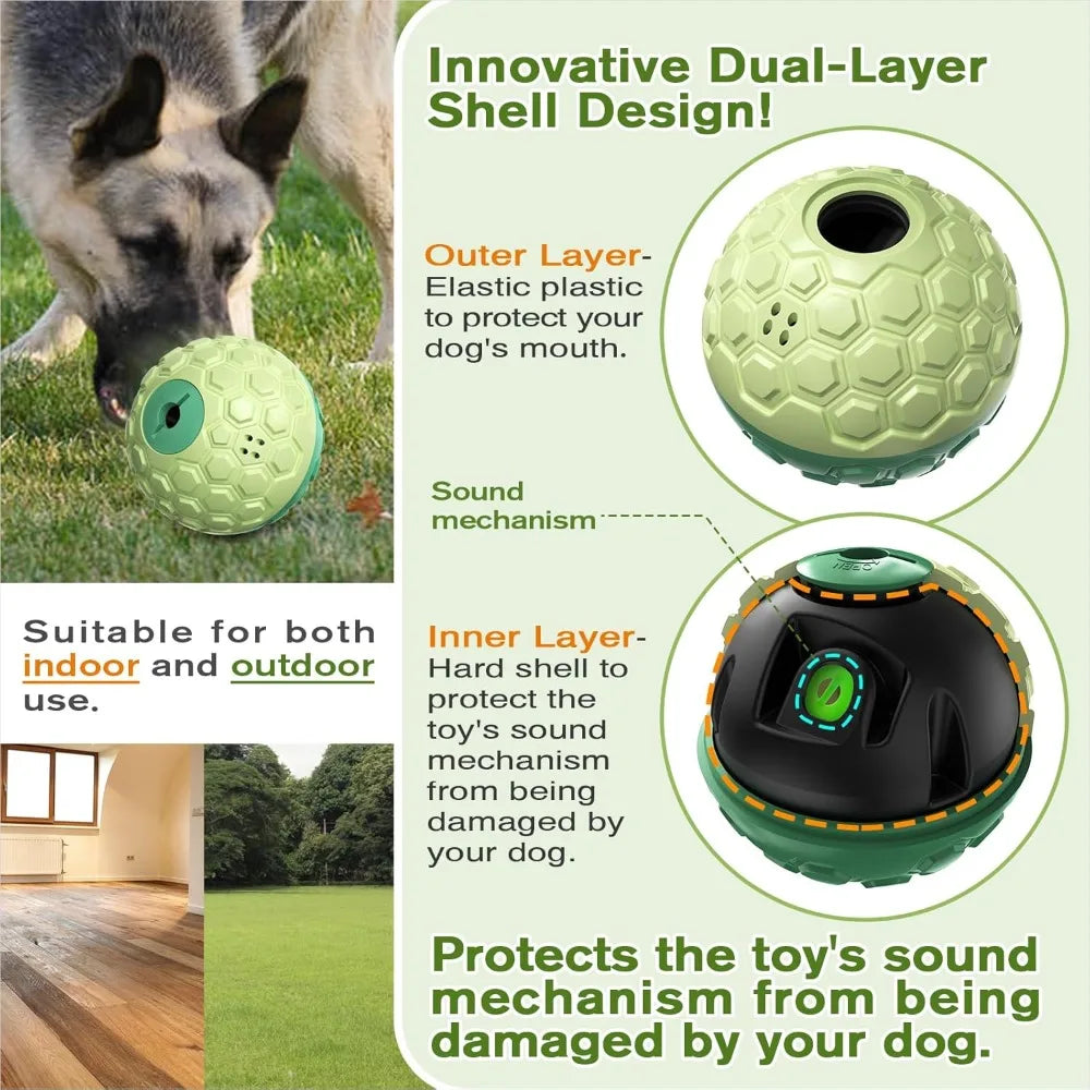 XL Dog Treat Dispenser, Wobble Giggle Ball, Roll Herding Egg, Tough Chew Toy for Large Aggressive Chewers, Interactive Indoor & Outdoor Play