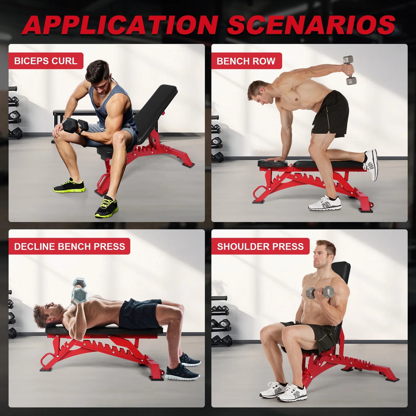 Adjustable Workout Bench with 1300LBS Weight Capacity Exercise Bench for Home Gym for Benches Press Strength Training Exercise